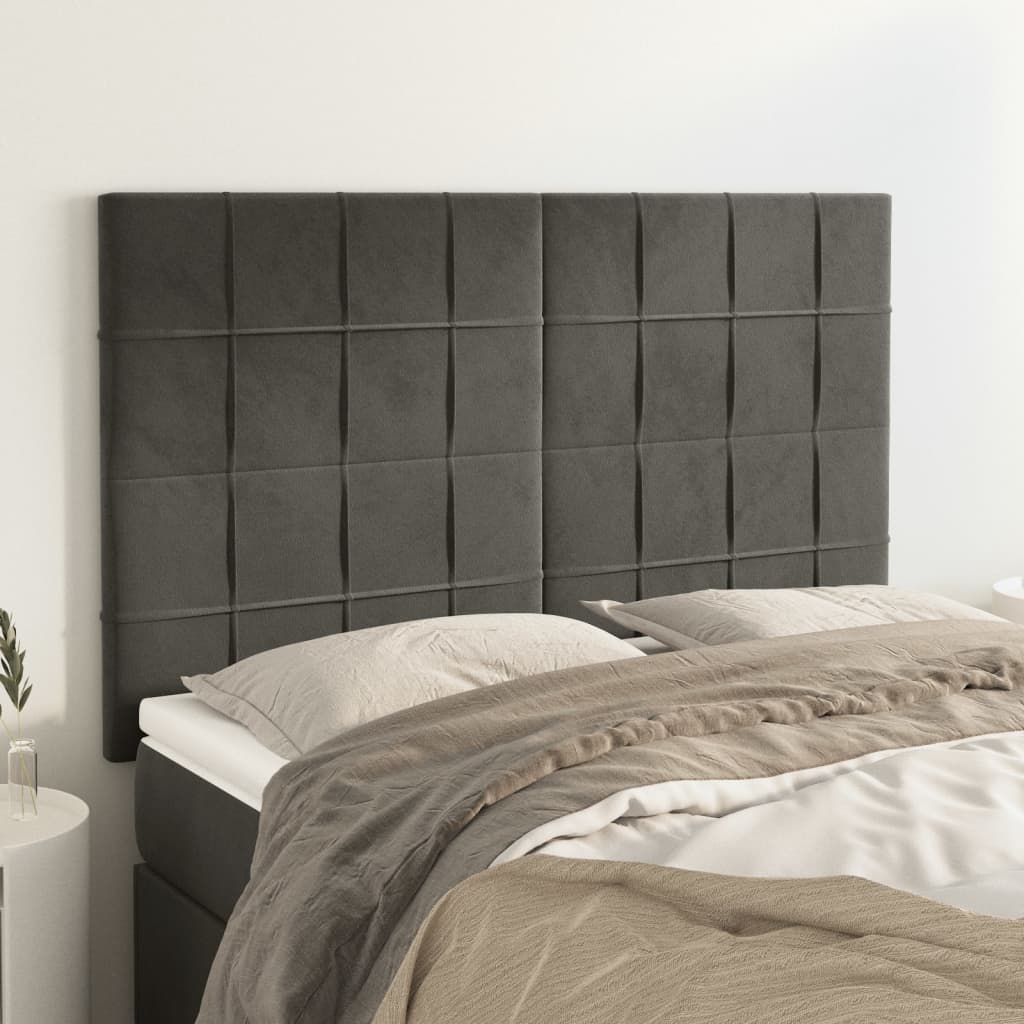 Kopfteil Hellgrau 80x5x118/128 cm Samt