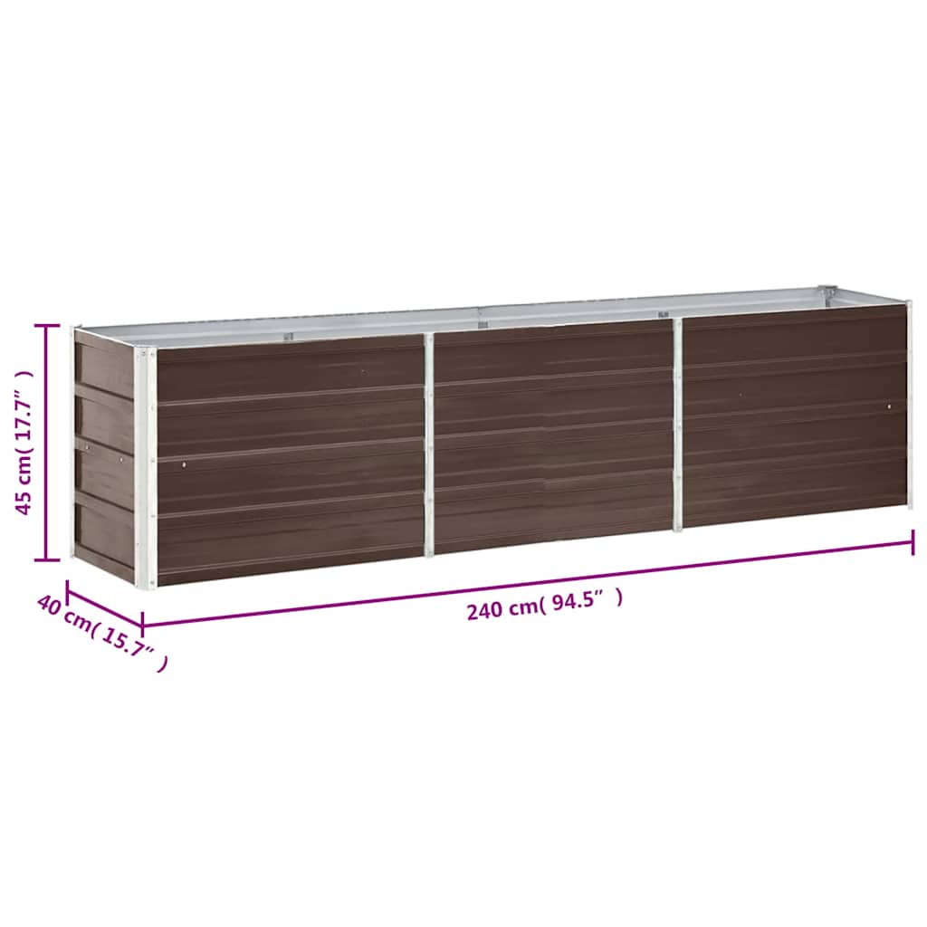 Hochbeet Braun 160 x 80 x 77 cm Verzinkter Stahl