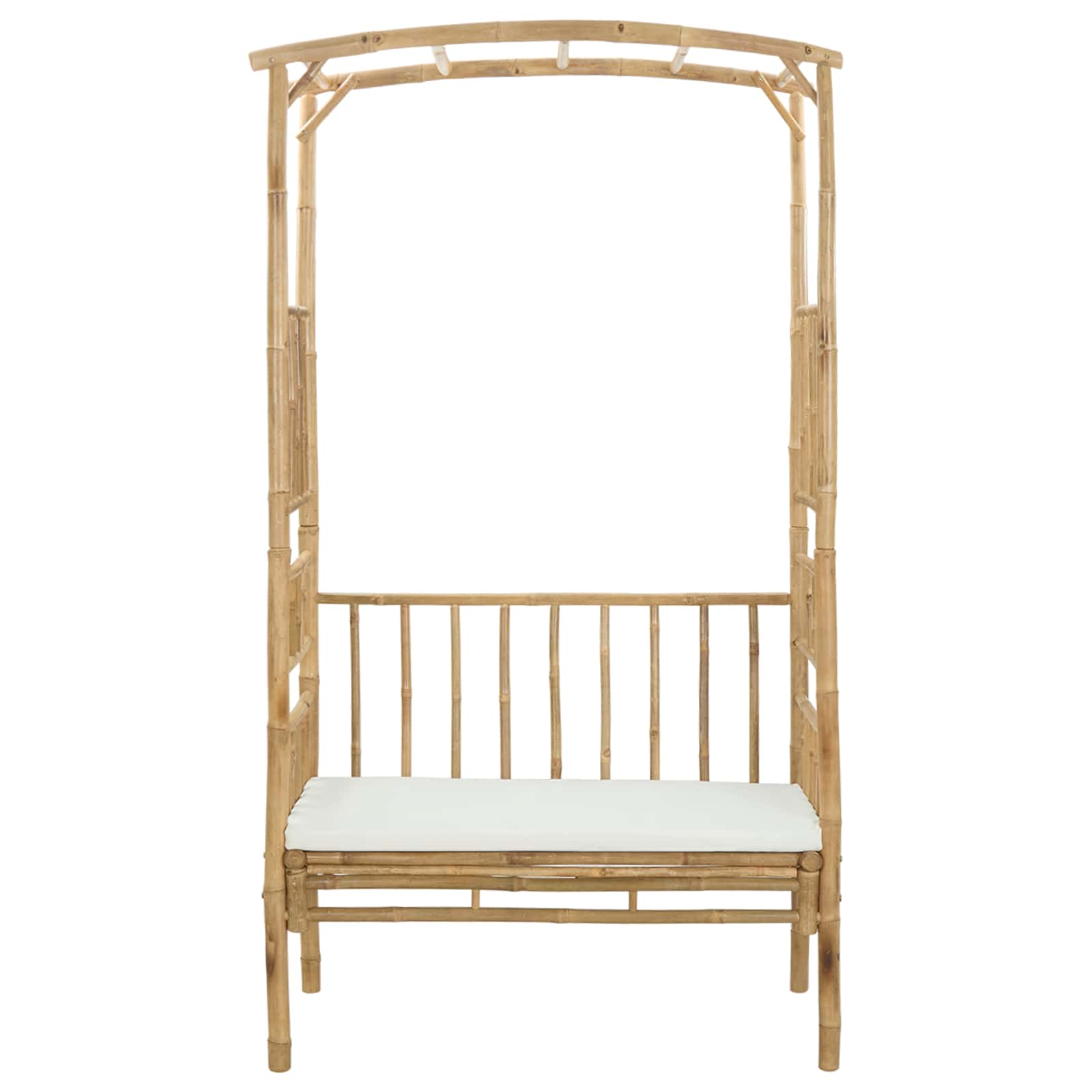 Gartenbogen mit Bank Natur 115 x 50 x 205 cm Bambus