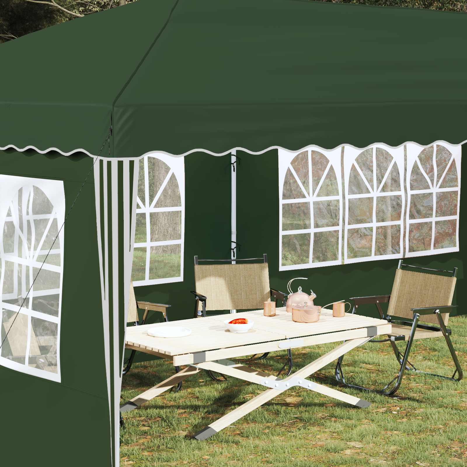 Pop-up Partyzelt 575 x 290 x 245 cm Creme