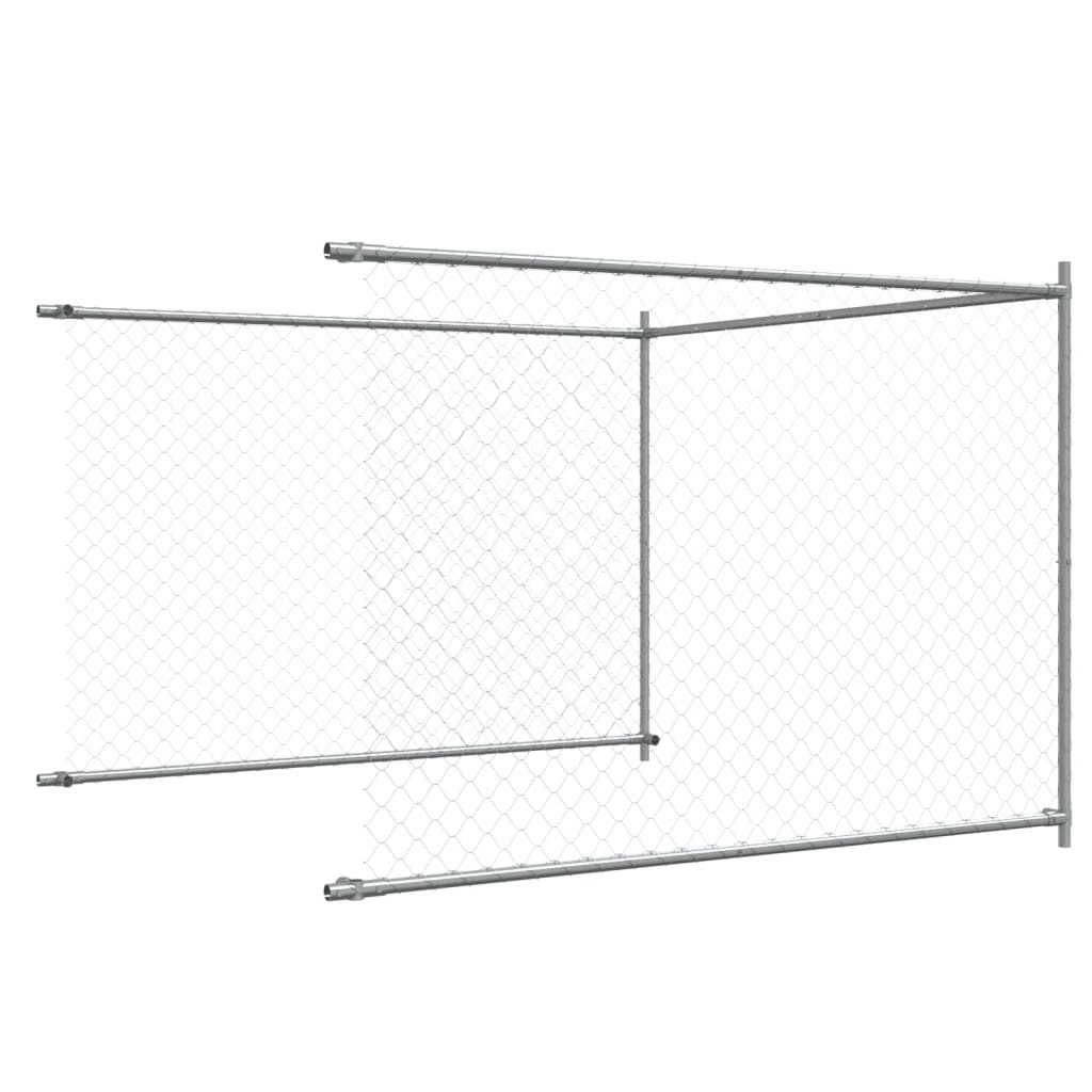 Hundezwinger mit Tür Grau 2x2x1,5 m Verzinkter Stahl