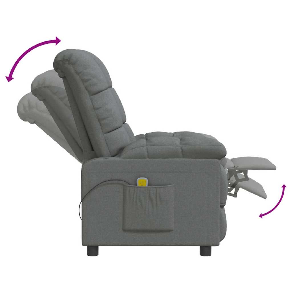Massagesessel Hellgrau Stoff