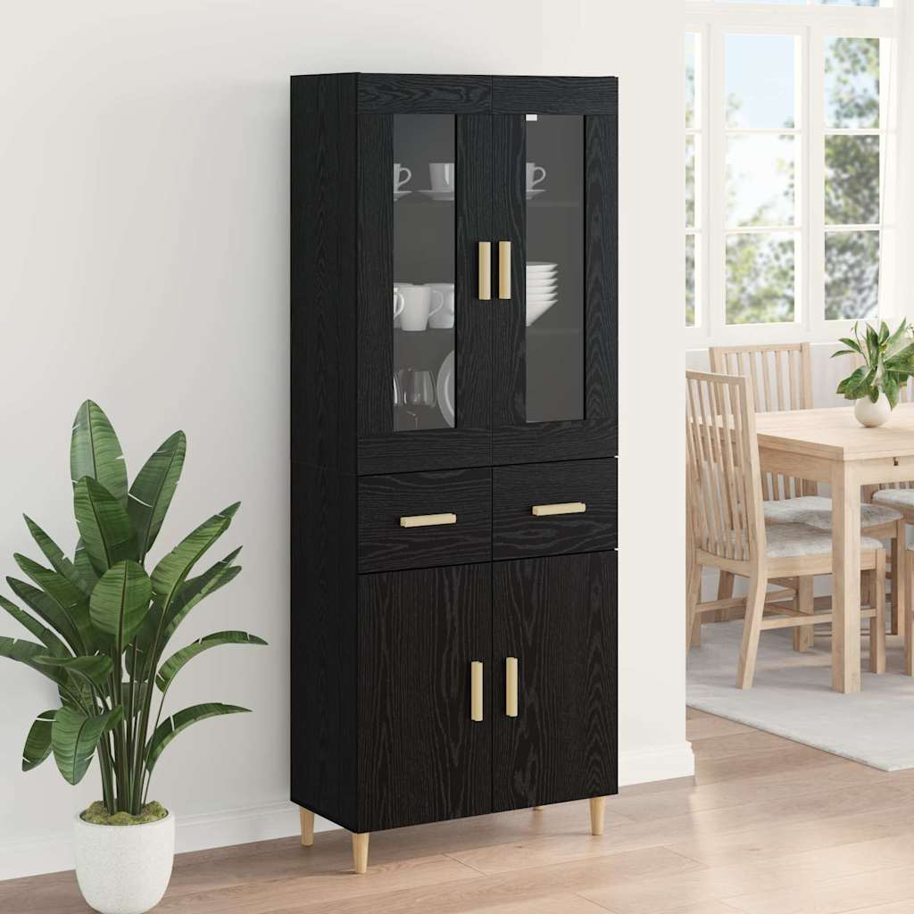 Highboard Altholz 69,5 x 34 x 180 cm Holzwerkstoff