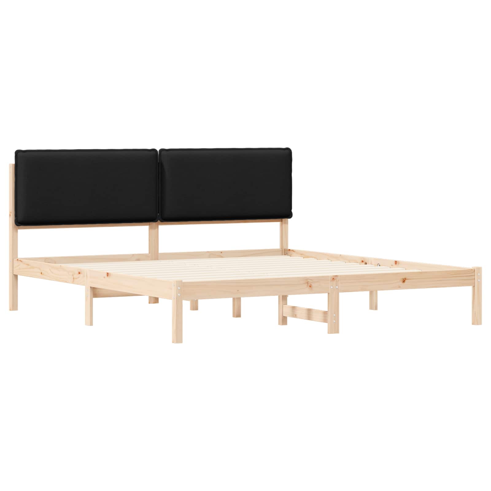 Bettgestell mit gepolstertem Kopfteil Hellgrau 200 x 200 cm