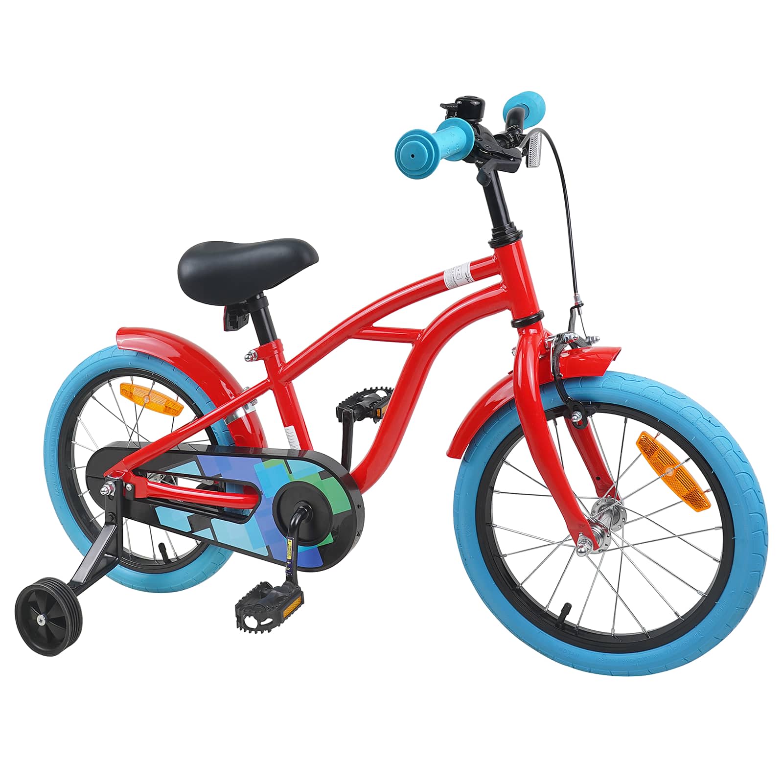 Kinderfahrrad 16 Zoll für 4-6 Jahre alt Schwarz