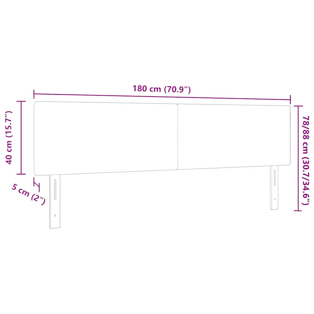 Kopfteil Hellgrau 80 cm Cordstoff