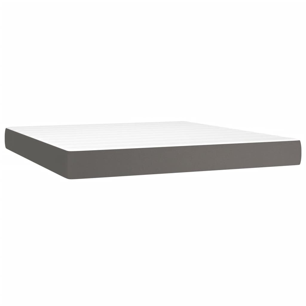 Taschenfederkernmatratze Mittel Schwarz 80x200x20 cm Kunstleder