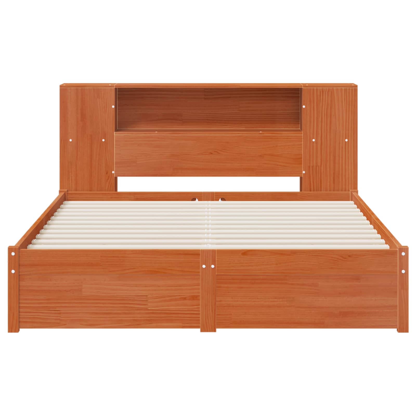 Bettgestell mit Aufbewahrungskopfteil 2 pcs Wachsbraun