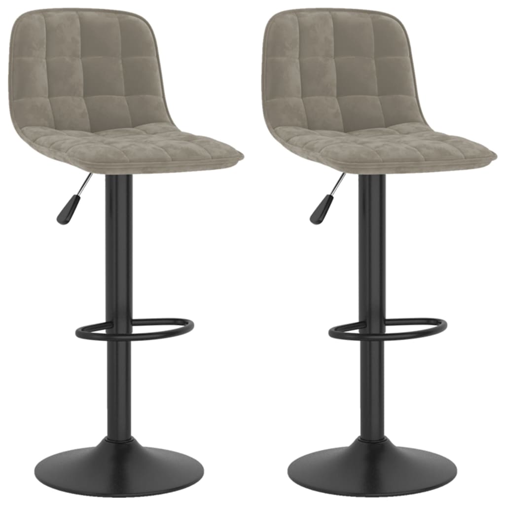 Barhocker 2 Stk. Hellgrün Samt