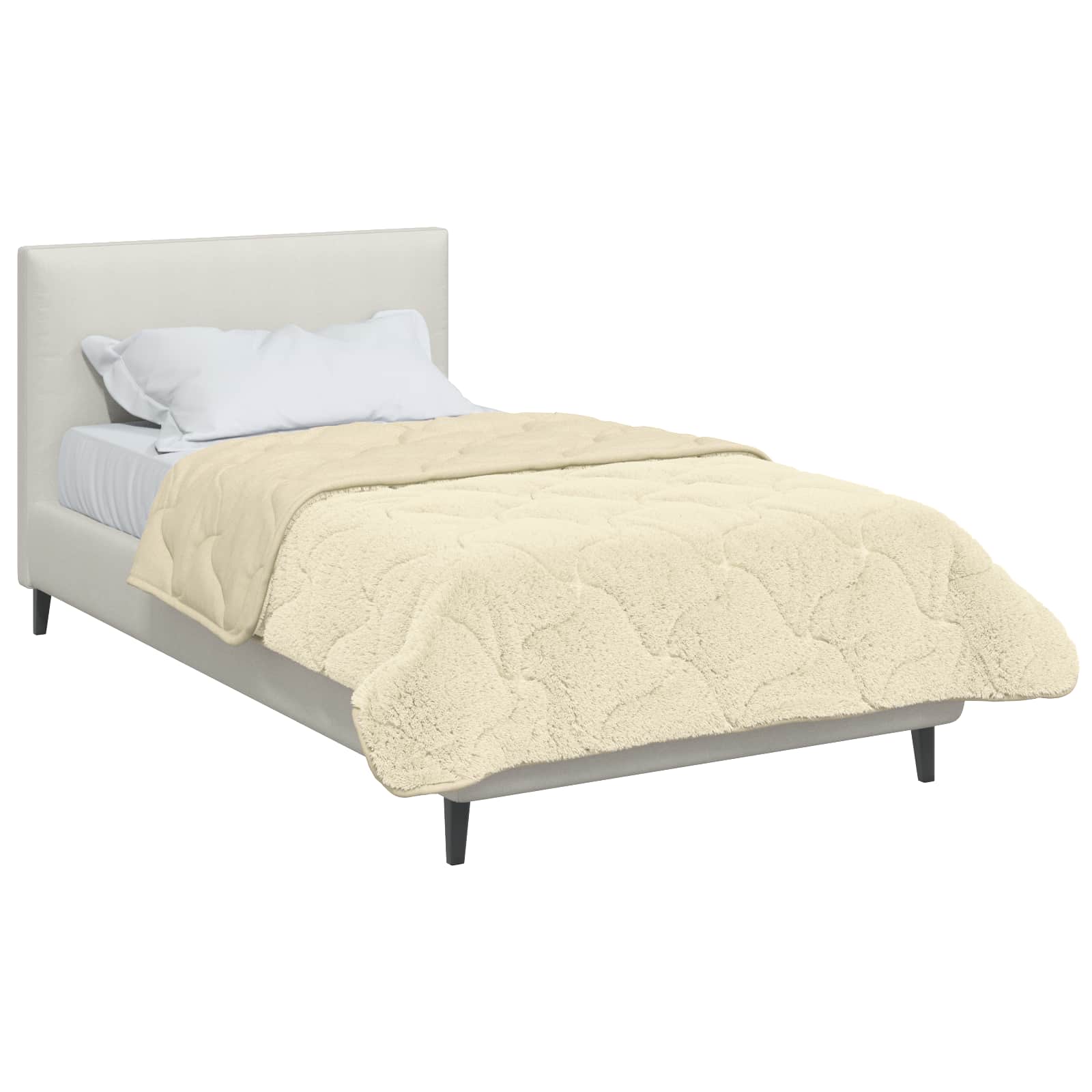 Sommerdecke Anthrazit 135 x 200 cm Mikrofaser und Teddy-Fleece