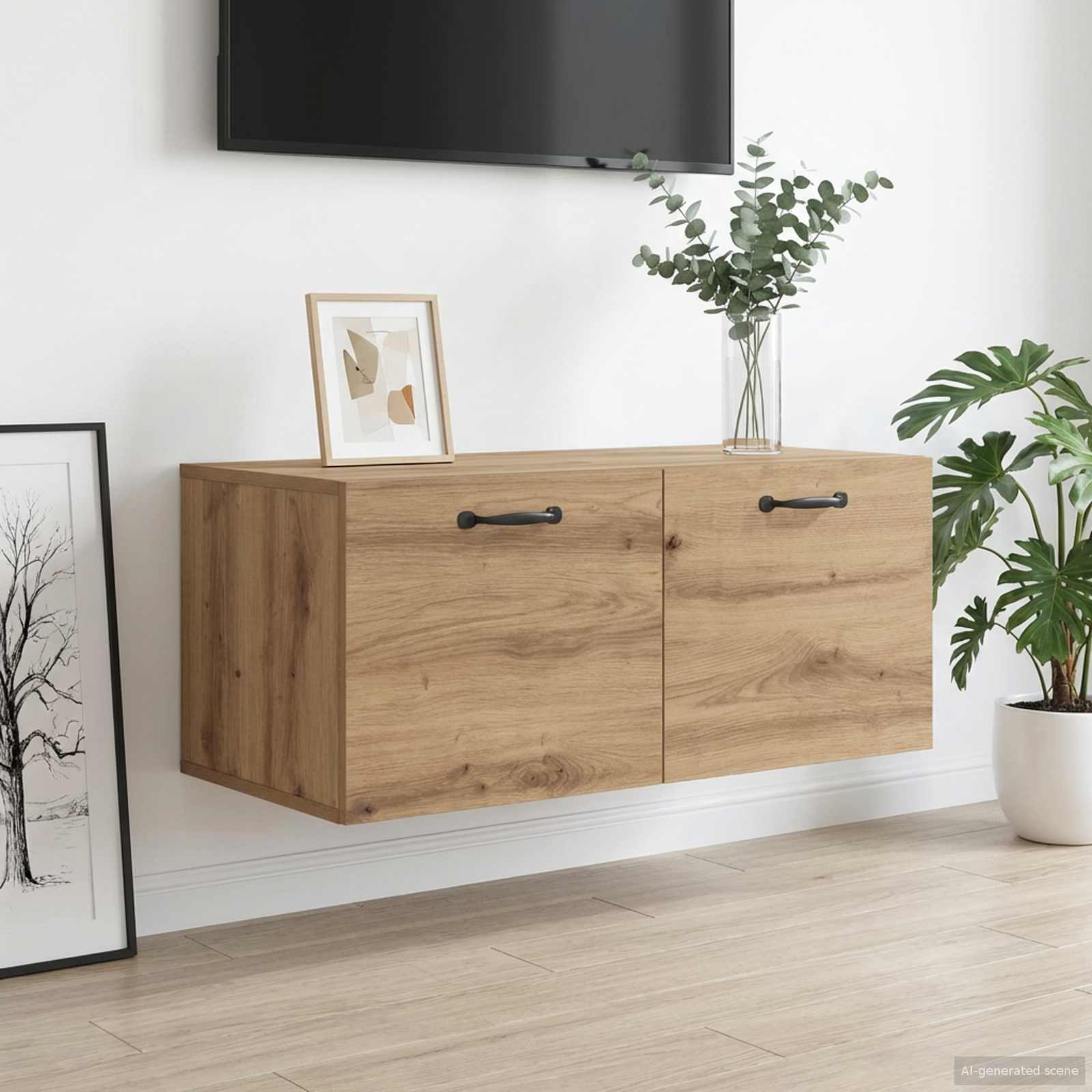 Wandschrank Weiß 80x36,5x35 cm Holzwerkstoff