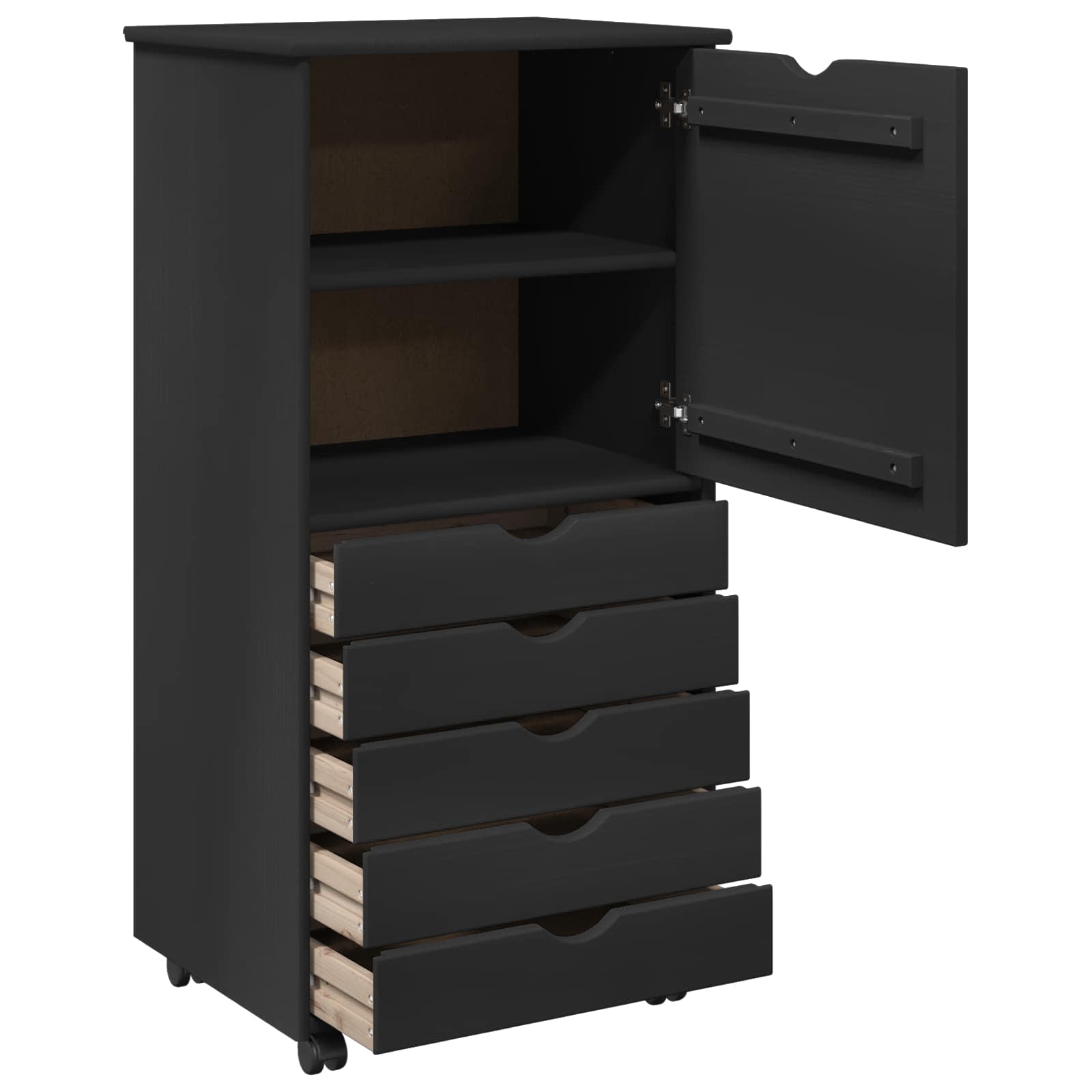 Rollschrank Honigbraun 53 x 39 x 103 cm Massivholz Kiefer