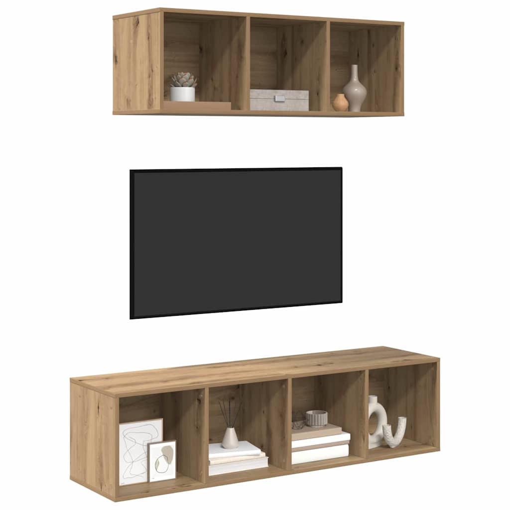 2-tlg. TV-Schrank-Set Weiß Holzwerkstoff