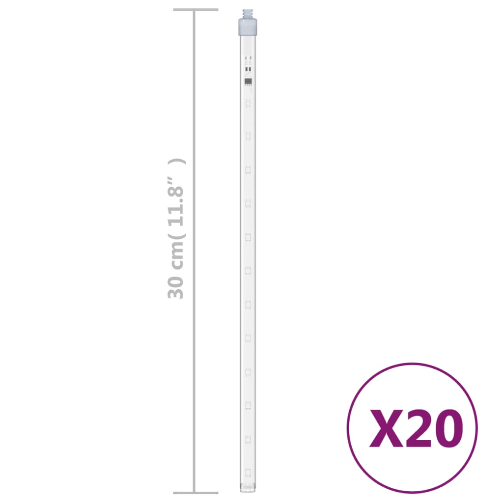 LED Meteor-Lichter 8 Stk. 30 cm Kaltweiß 192 LEDs