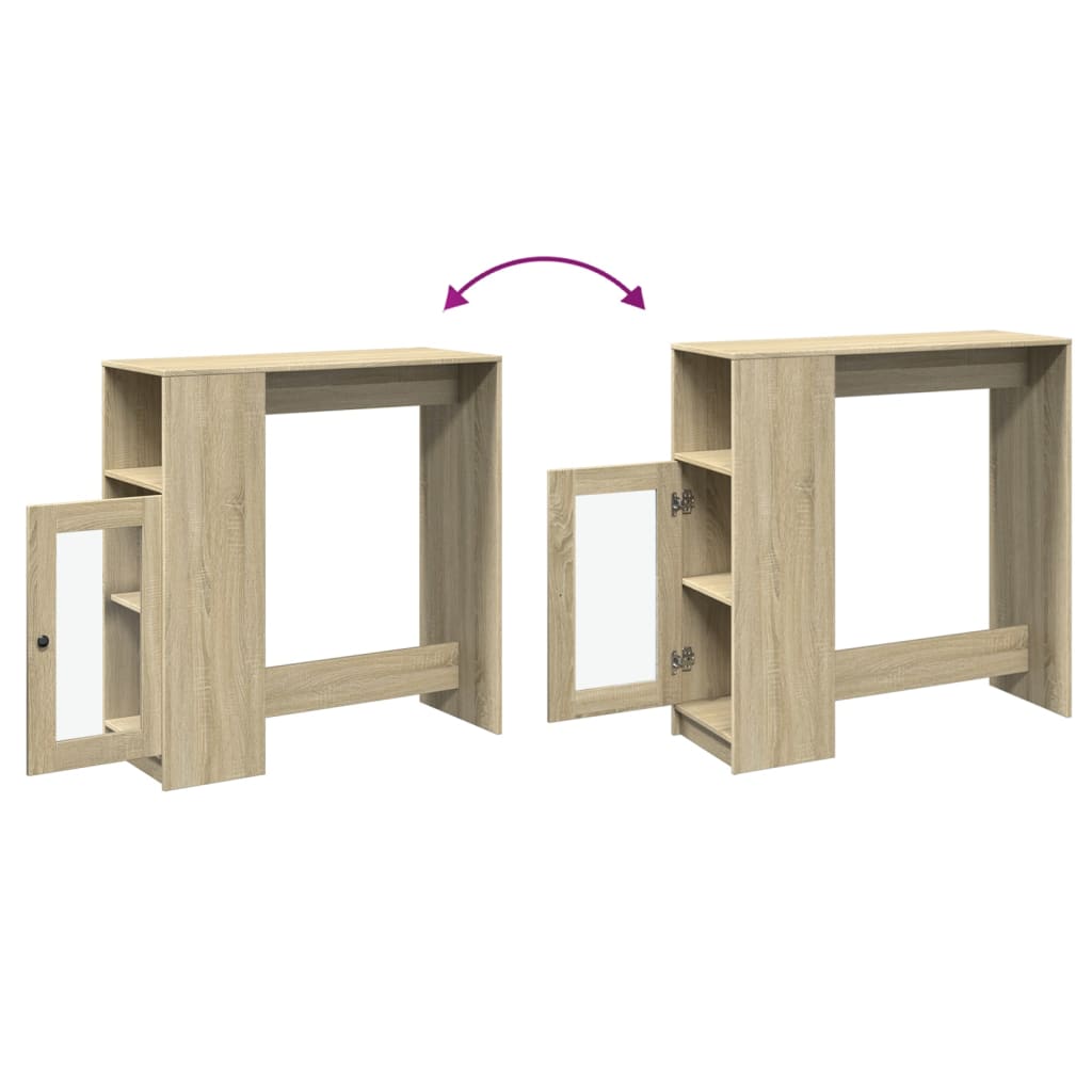 Bartisch Schwarz Eichen-Optik 101 x 40 x 103,5 cm Holzwerkstoff
