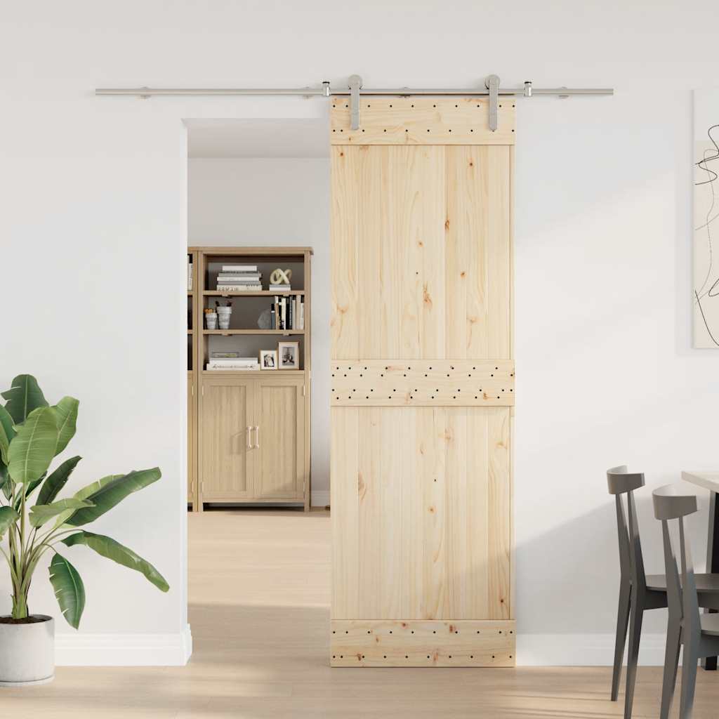 Schiebetür-Beschlagsatz 183 cm Edelstahl Silbern