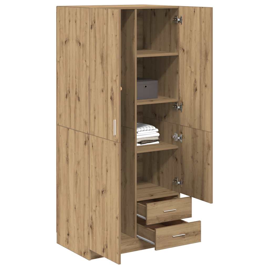 Kleiderschrank Weiß 80x52x180 cm Holzwerkstoff