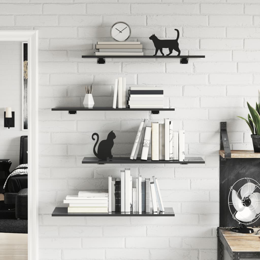 Bücherregal-Bretter 4 Stk. Weiß 40x10x1,5 cm Holzwerkstoff