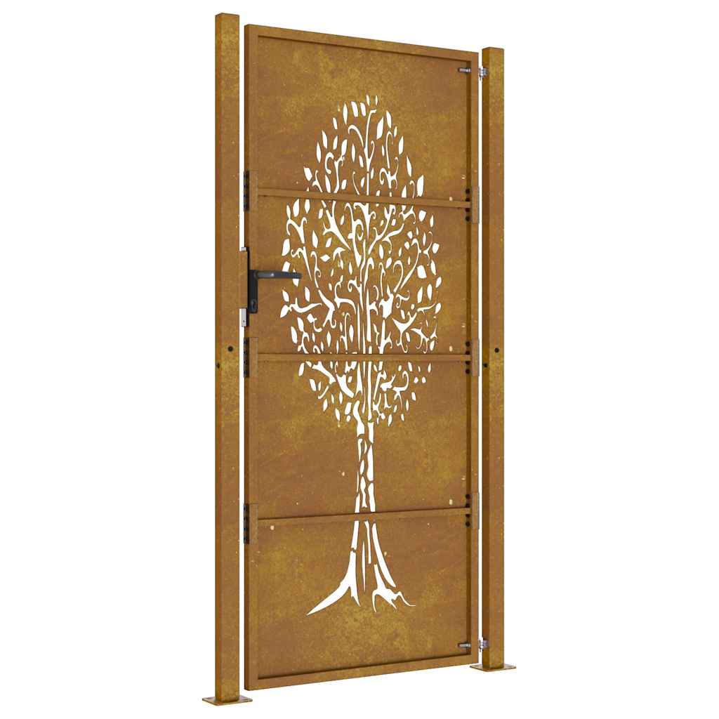 Gartentor 100x75 cm Cortenstahl Baumdesign