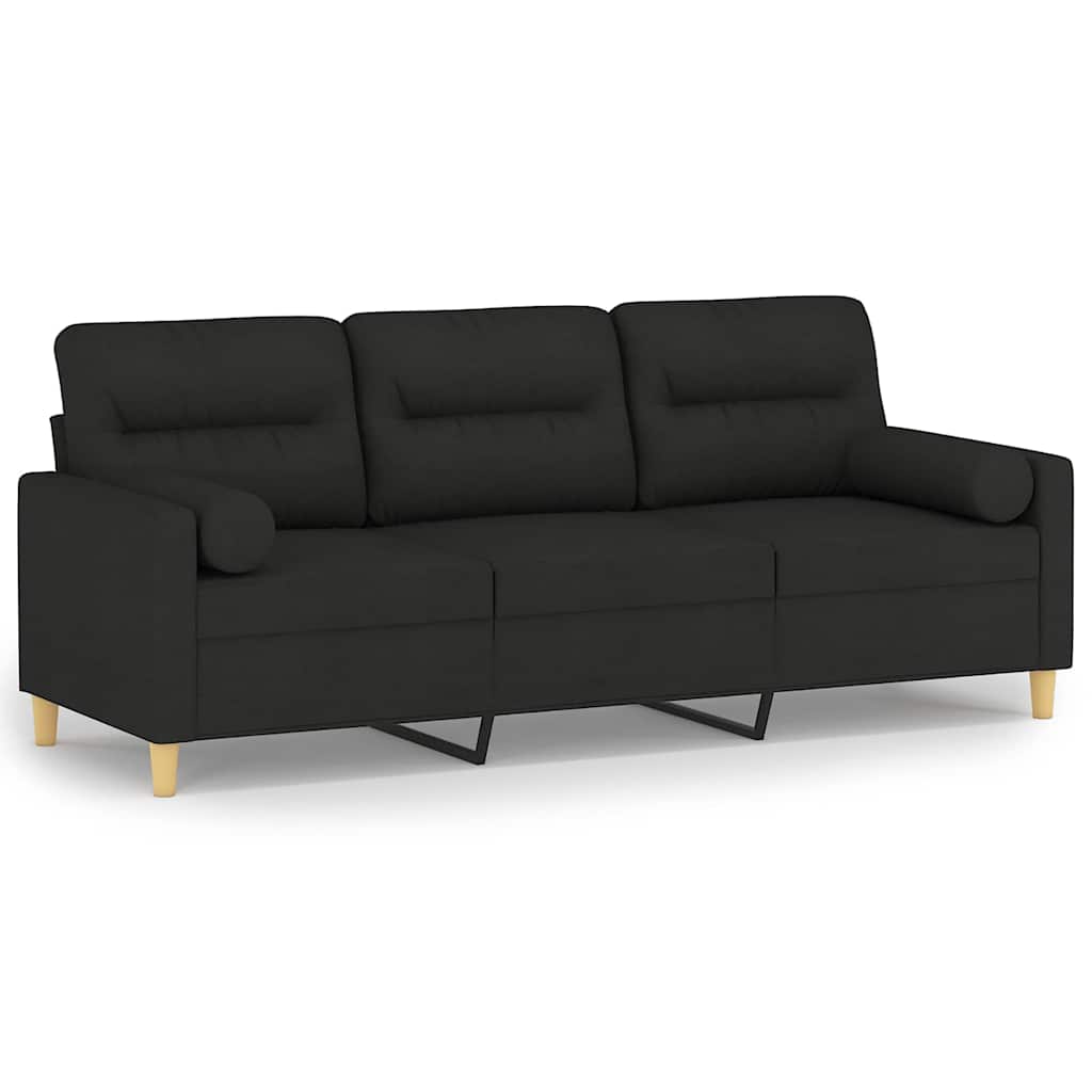 2-Sitzer-Sofa mit Zierkissen Braun 120 cm Stoff