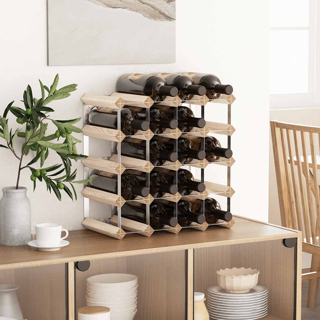 Weinregal für 42 Flaschen Braun Massivholz Kiefer