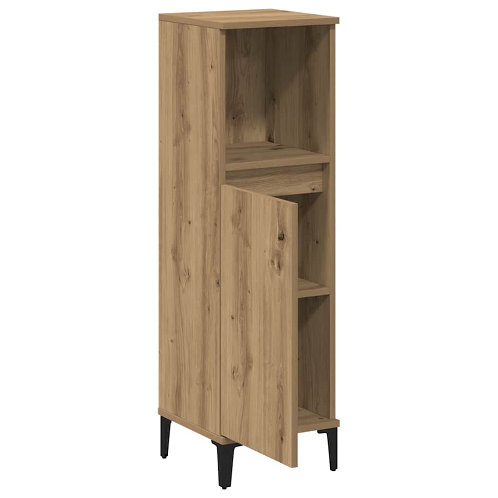 Badschrank Weiß 30x30x100 cm Holzwerkstoff