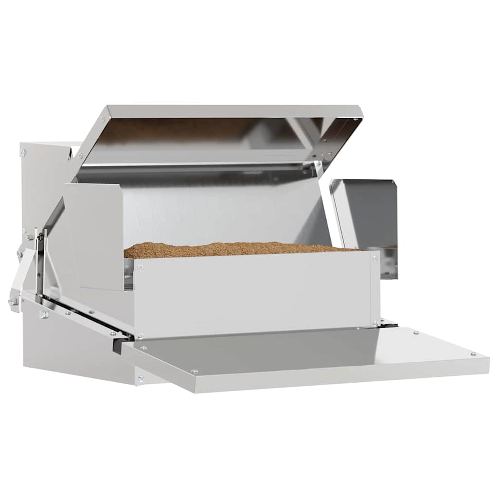 Hühnertretfeeder Schwarz 50 x 40 x 29 cm Kaltgewalzter Stahl