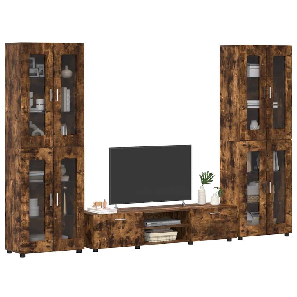 Highboard mit Regal FLORIN Weiß 60 x 35 x 182 cm Holzwerkstoff