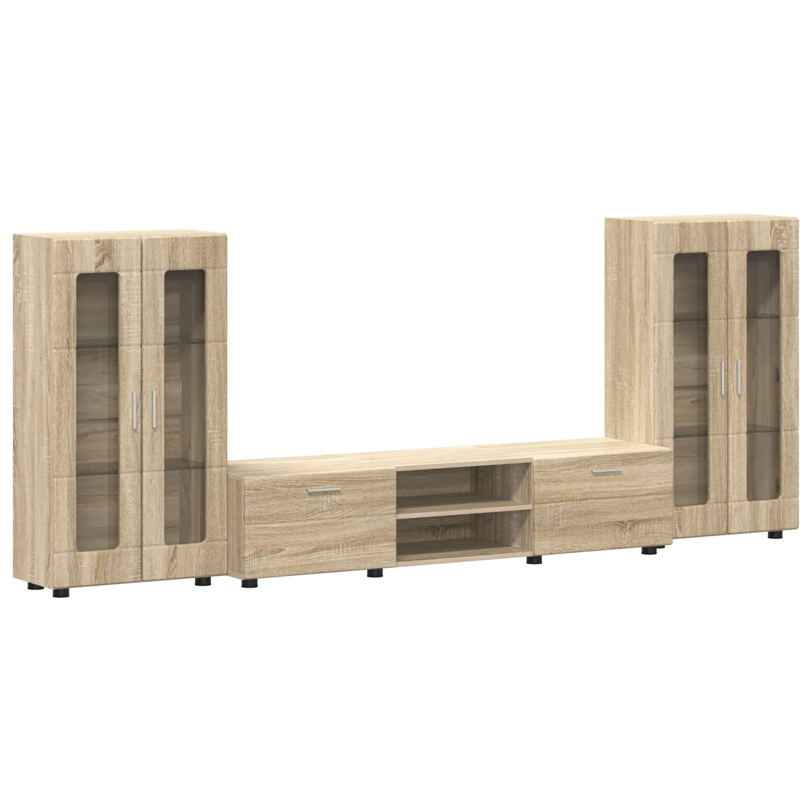 Highboard mit Regal FLORIN Weiß 60 x 35 x 182 cm Holzwerkstoff