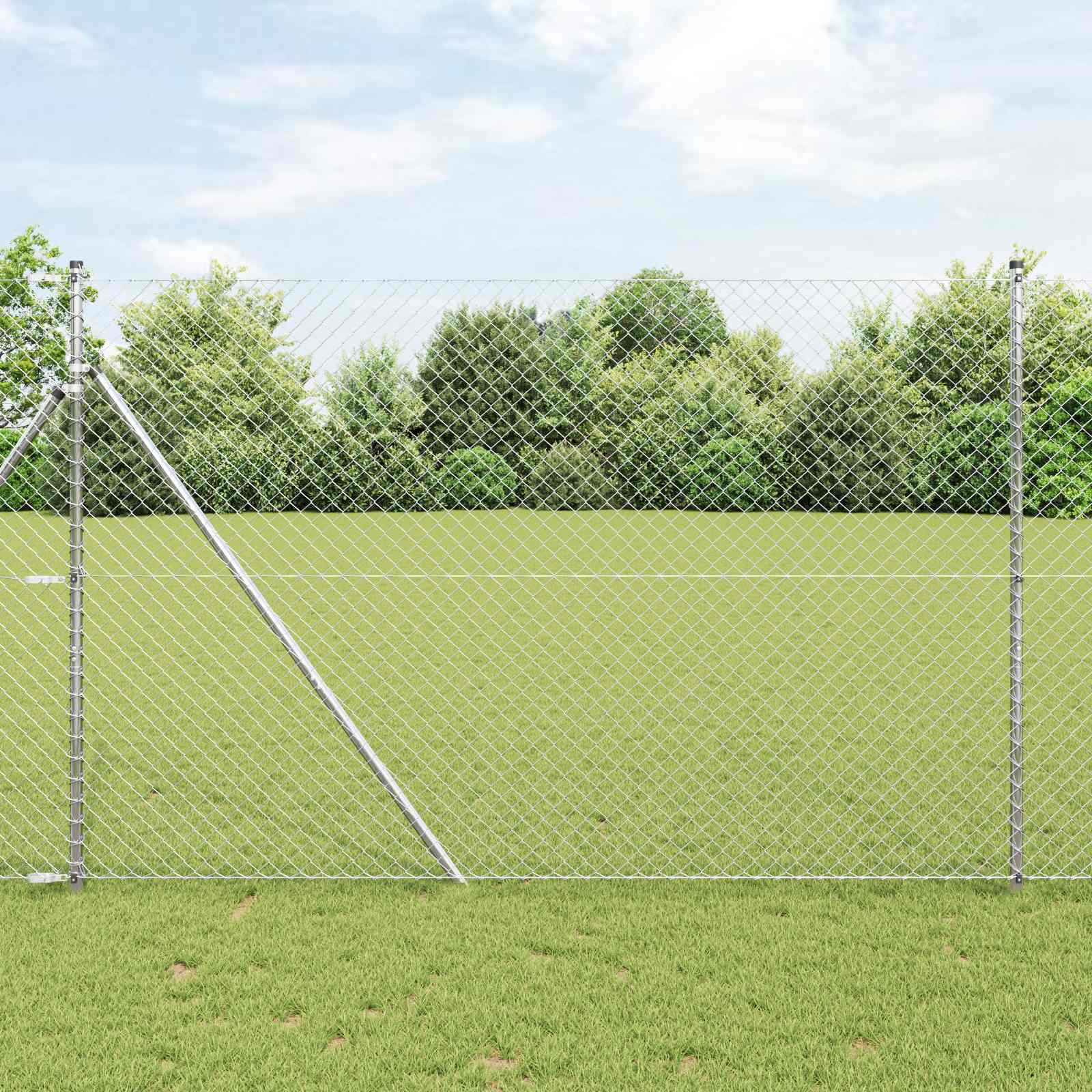 Maschendrahtzaun Verzinkter Stahl 15x1 m Silbern