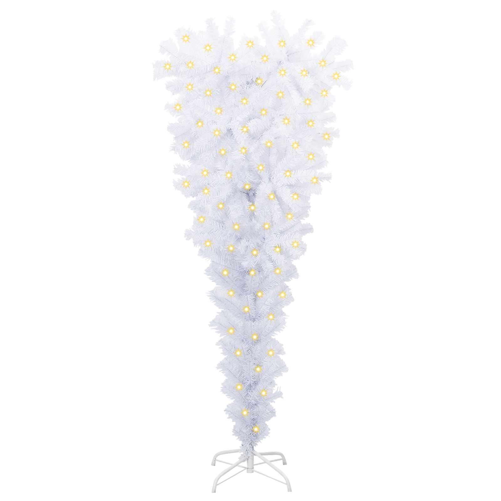 Künstlicher Weihnachtsbaum Weiß 120 cm PVC und Stahl
