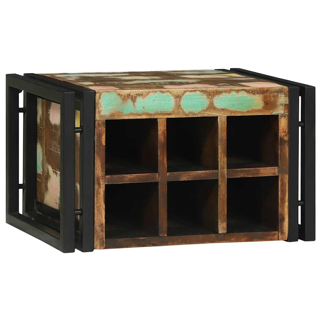 Weinregal Braun und Schwarz 35 x 35 x 39 cm Massivholz Mango