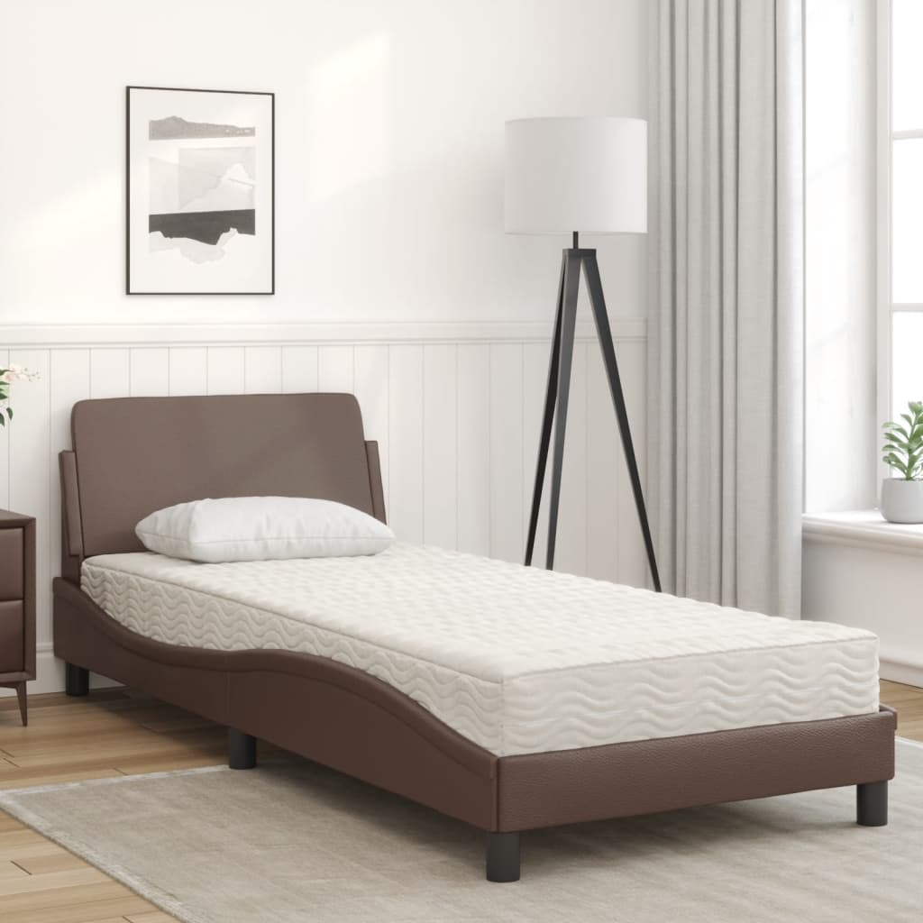 Bett mit Matratze "Dover" Schwarz 80x200 cm Kunstleder