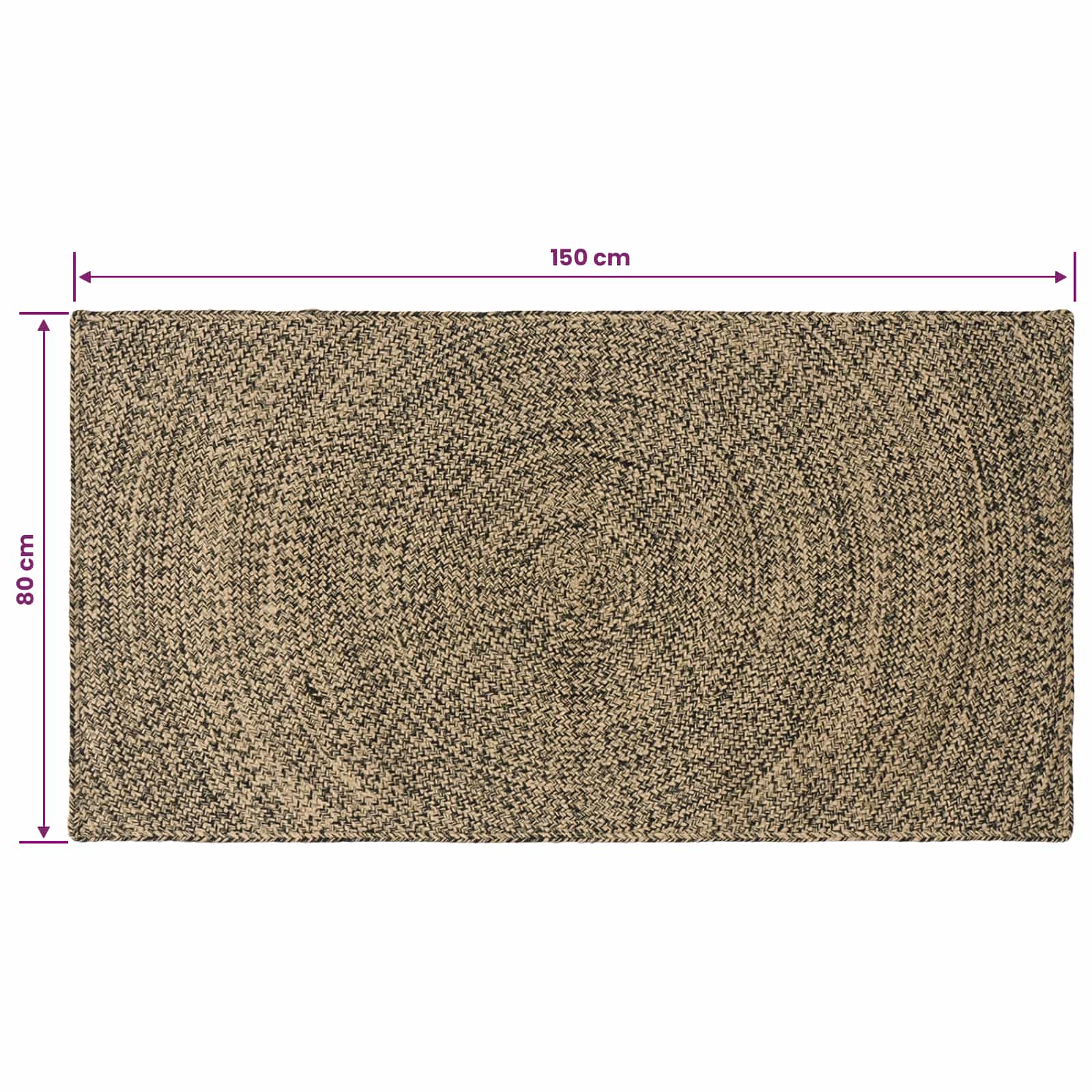 Bereichsteppiche Natürlich und Weiß 60 x 250 cm Jute