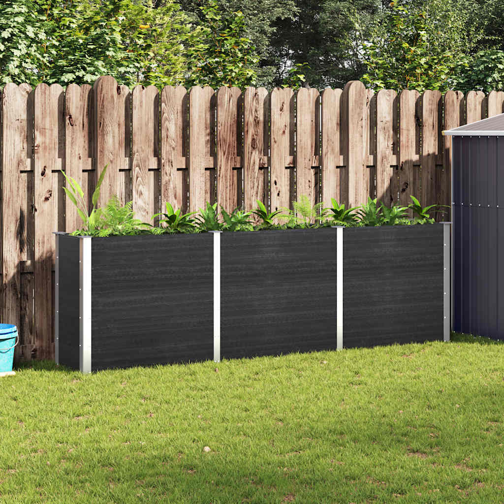 Garten-Hochbeet 200x50x54 cm WPC Grau