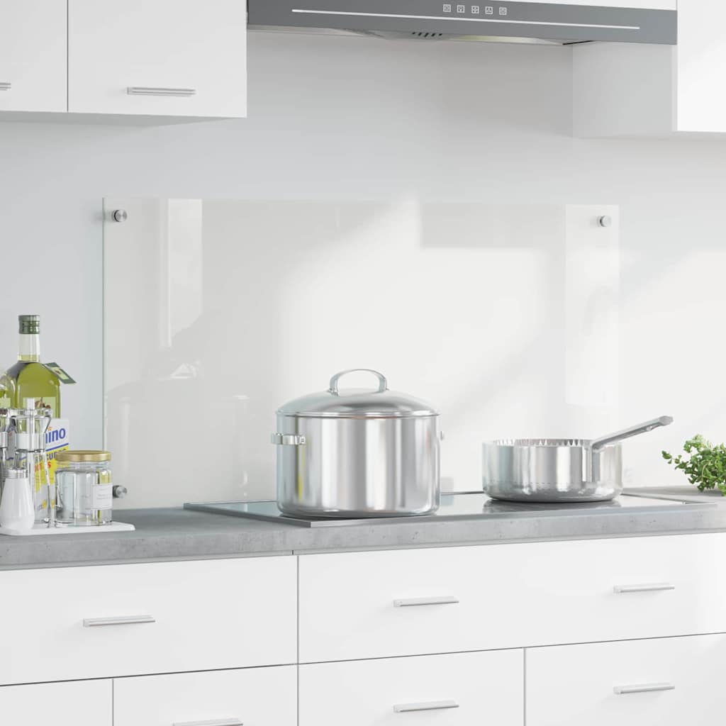 Küchenrückwand 2 pcs Weiß 70 x 40 cm Gehärtetes Glas