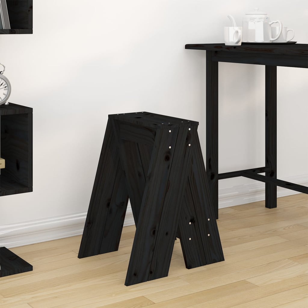 Hocker 2 Stk. 40x40x45 cm Massivholz Kiefer