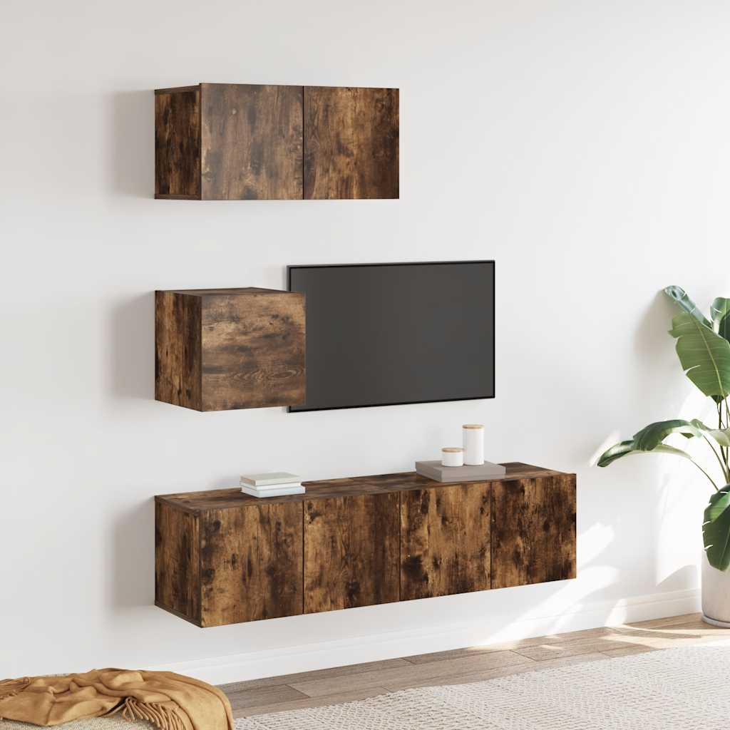 4-tlg. TV-Schrank-Set Sonoma-Eiche Holzwerkstoff