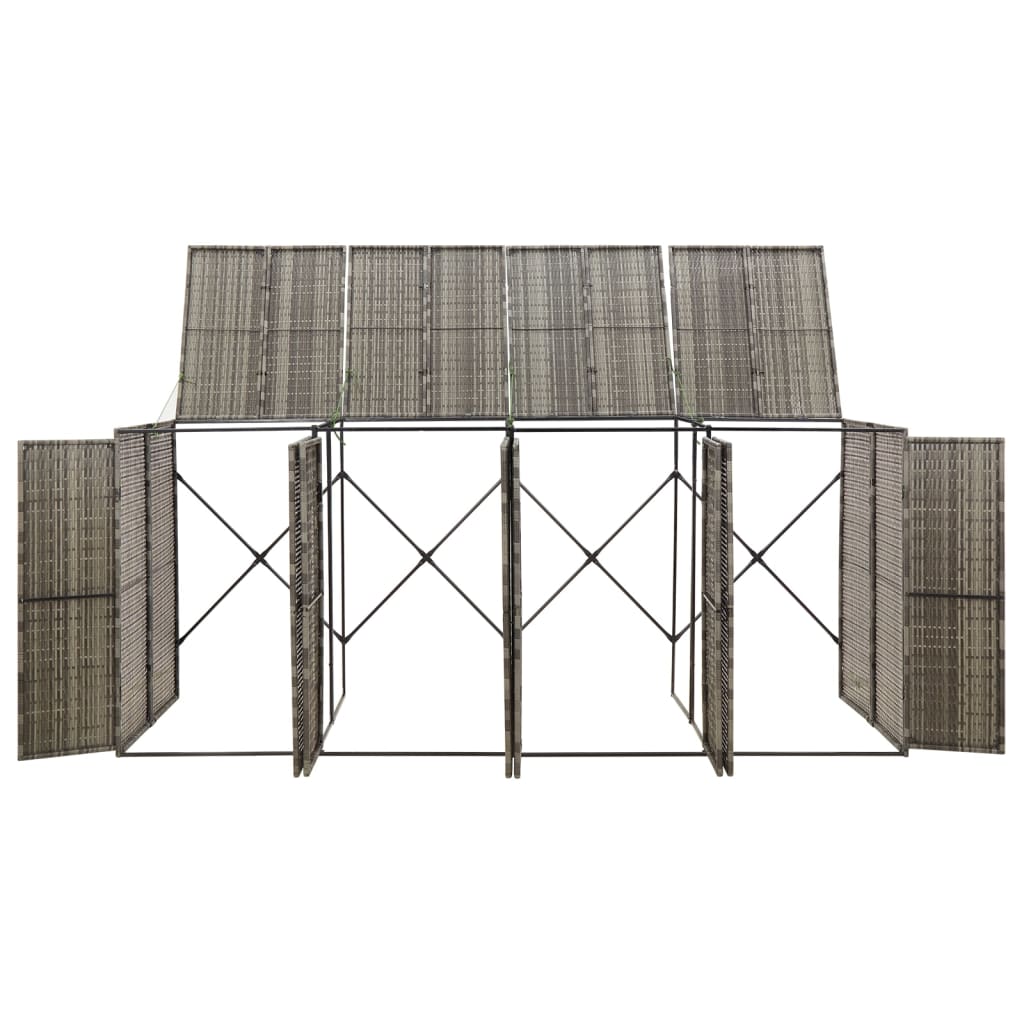 Mülltonnenbox für 1 Tonne Schwarz 70x80x117 cm Poly Rattan