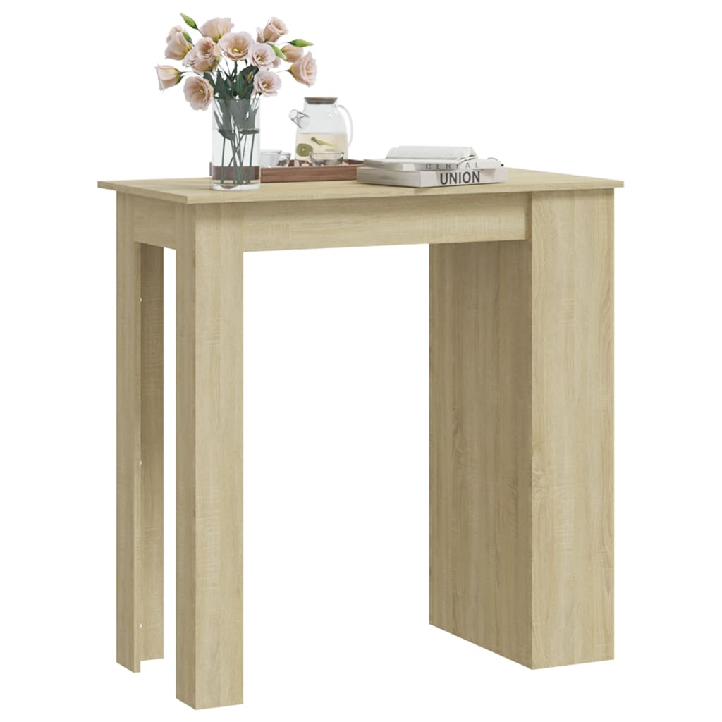 Bartisch mit Ablagefläche Weiß 102x50x103,5 cm Holzwerkstoff