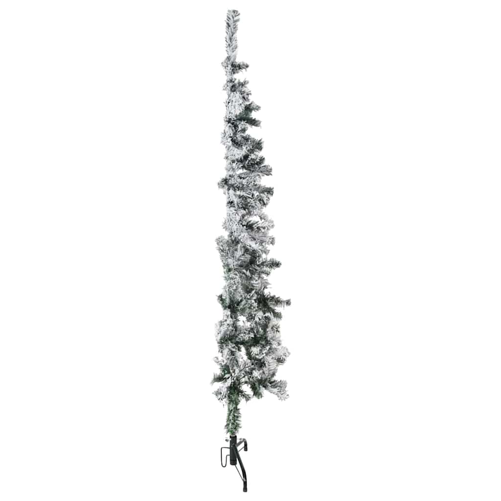 Künstlicher Halb-Weihnachtsbaum mit Ständer Schlank Weiß 180 cm