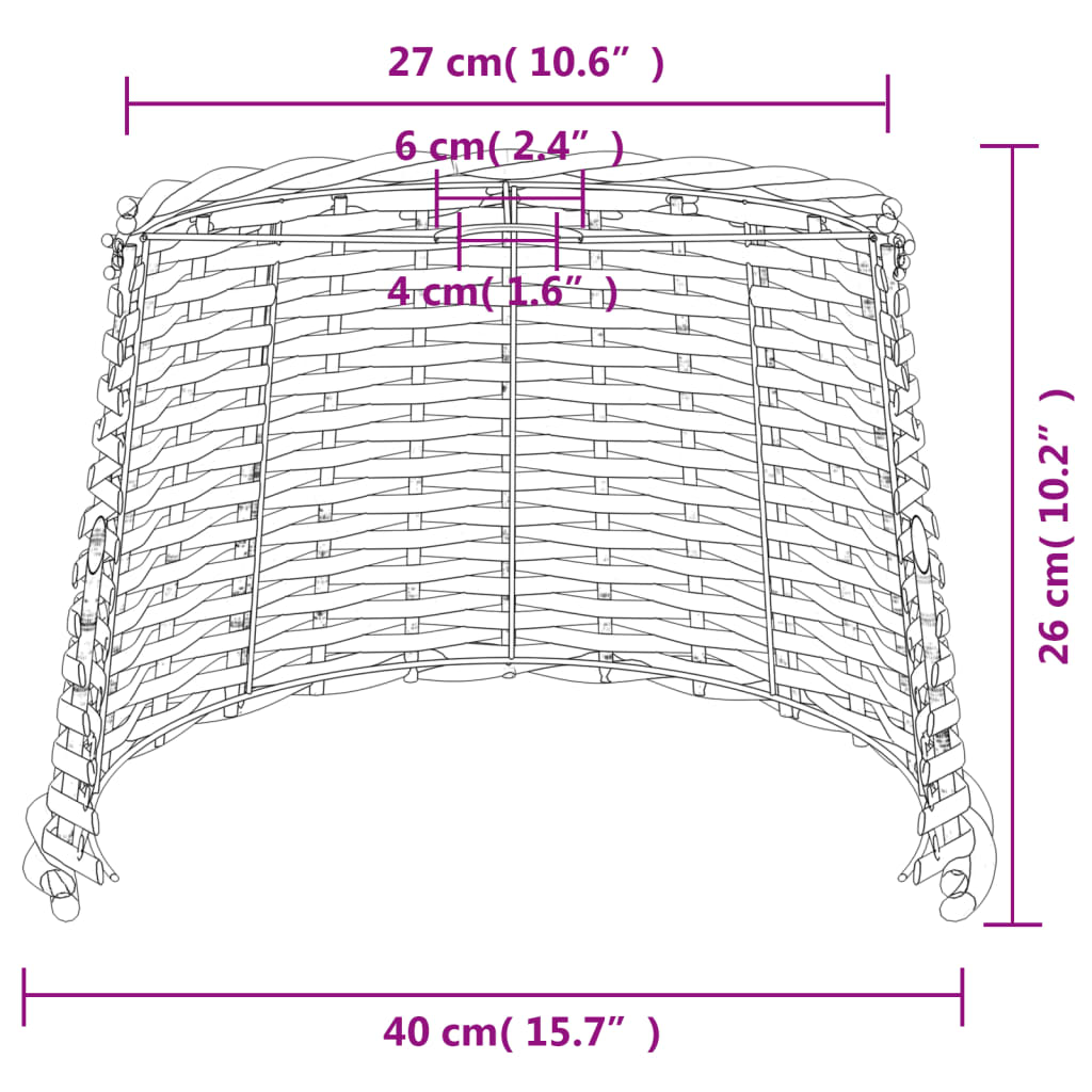 Lampenschirm Weiß Ø15x12 cm Korbweide