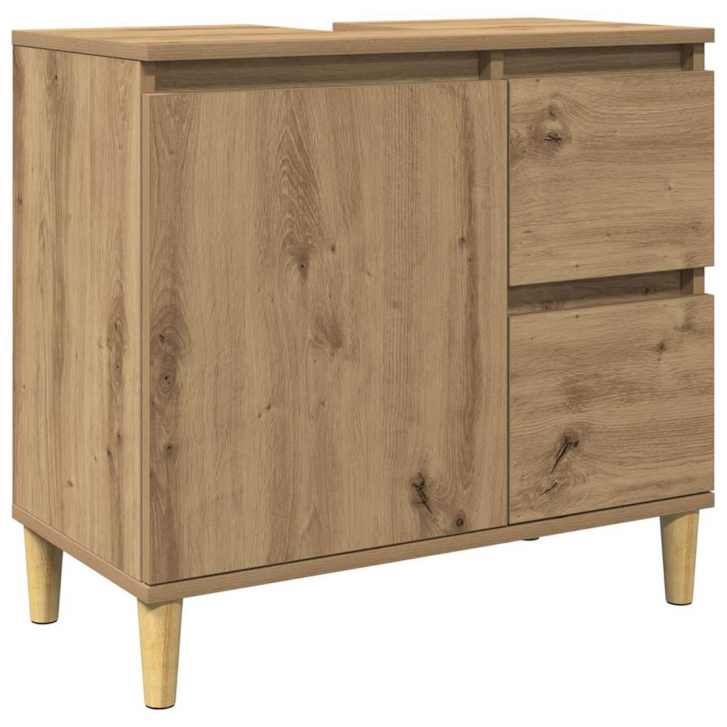 Badschrank Weiß 65x33x60 cm Holzwerkstoff