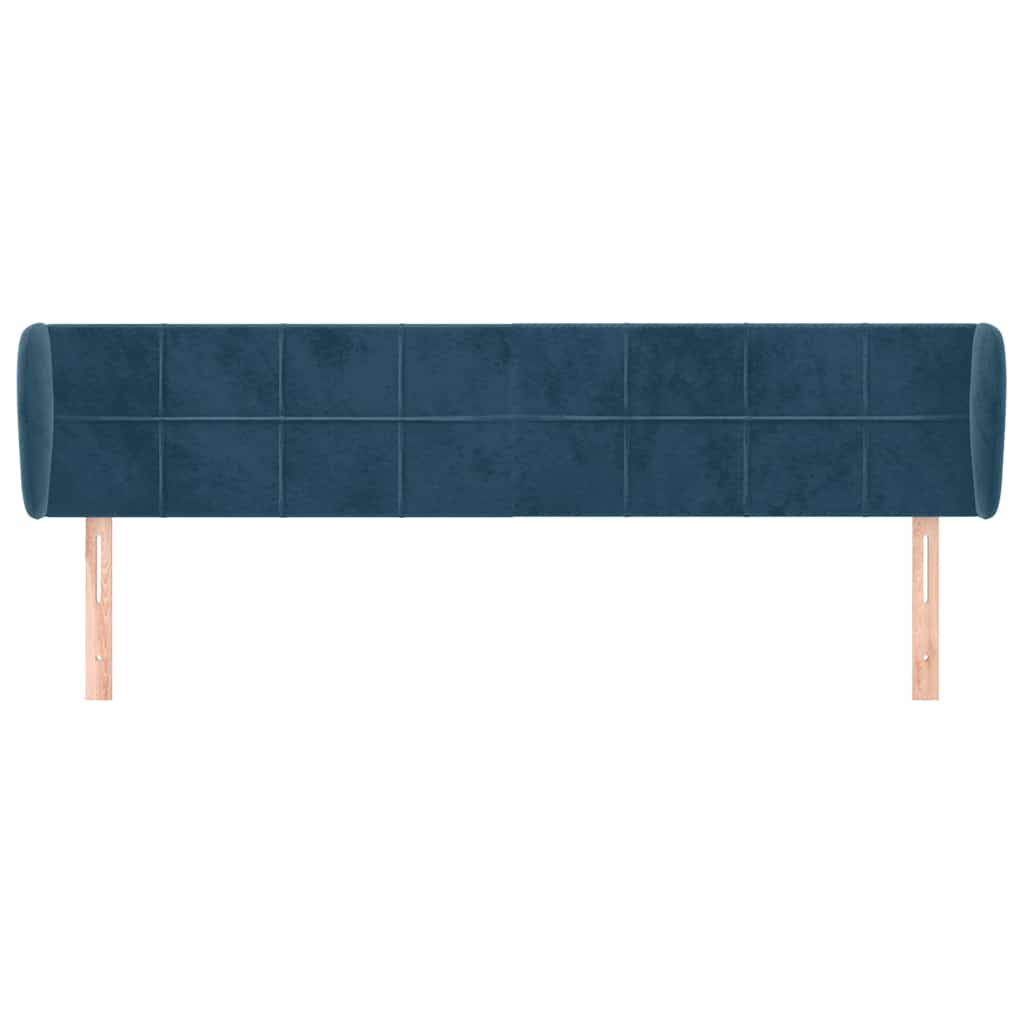 Kopfteil mit Ohren Dunkelblau 93x23x78/88 cm Samt
