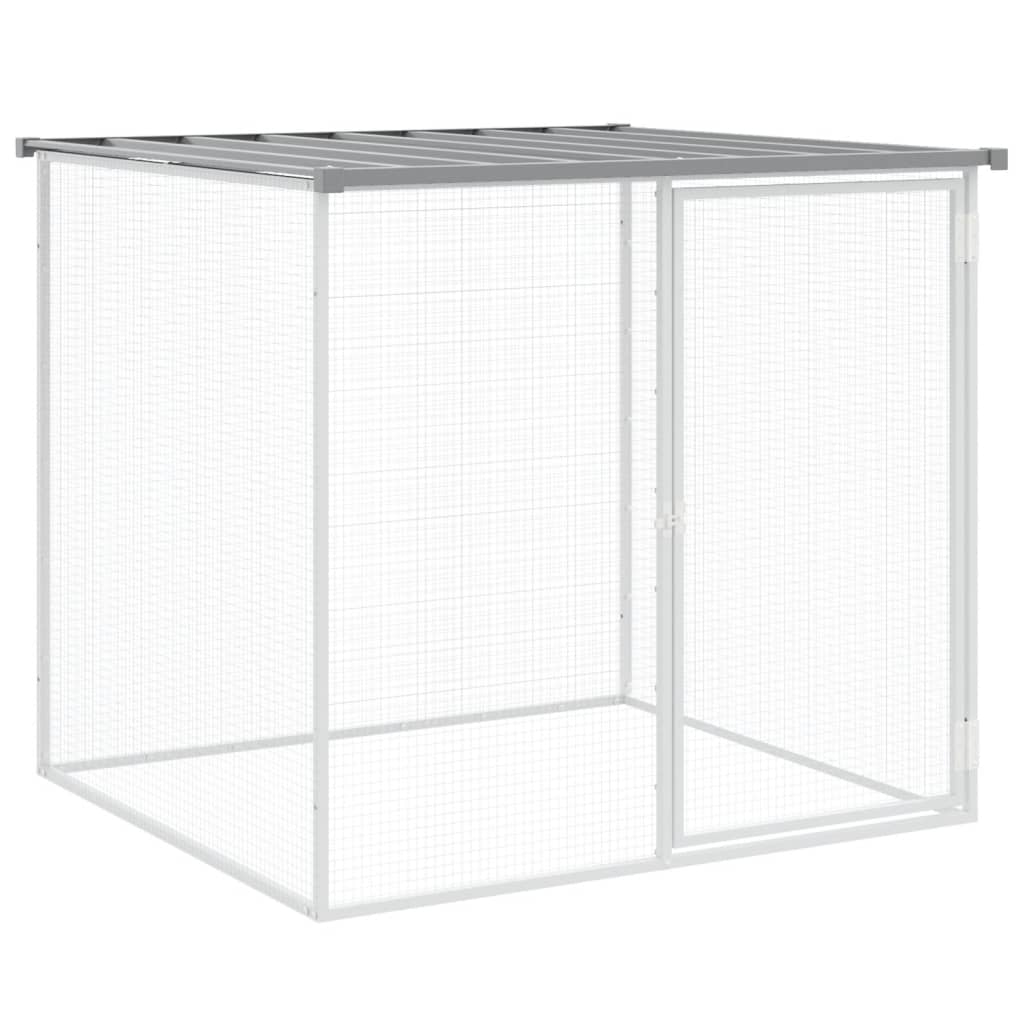 Hühnerkäfig mit Dach Anthrazit 203x98x90 cm Verzinkter Stahl