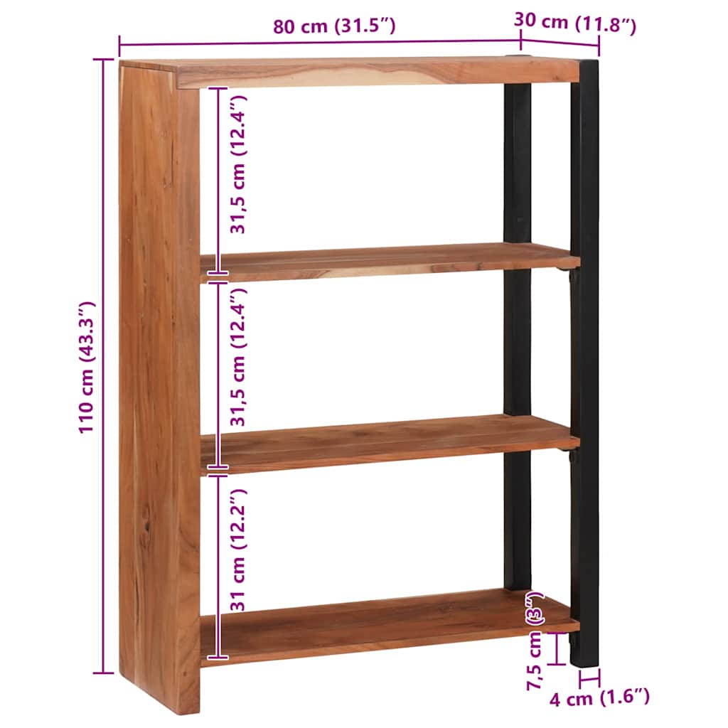 Bücherregal 3 pcs Braun 50 x 30 x 110 cm Massivholz Akazie