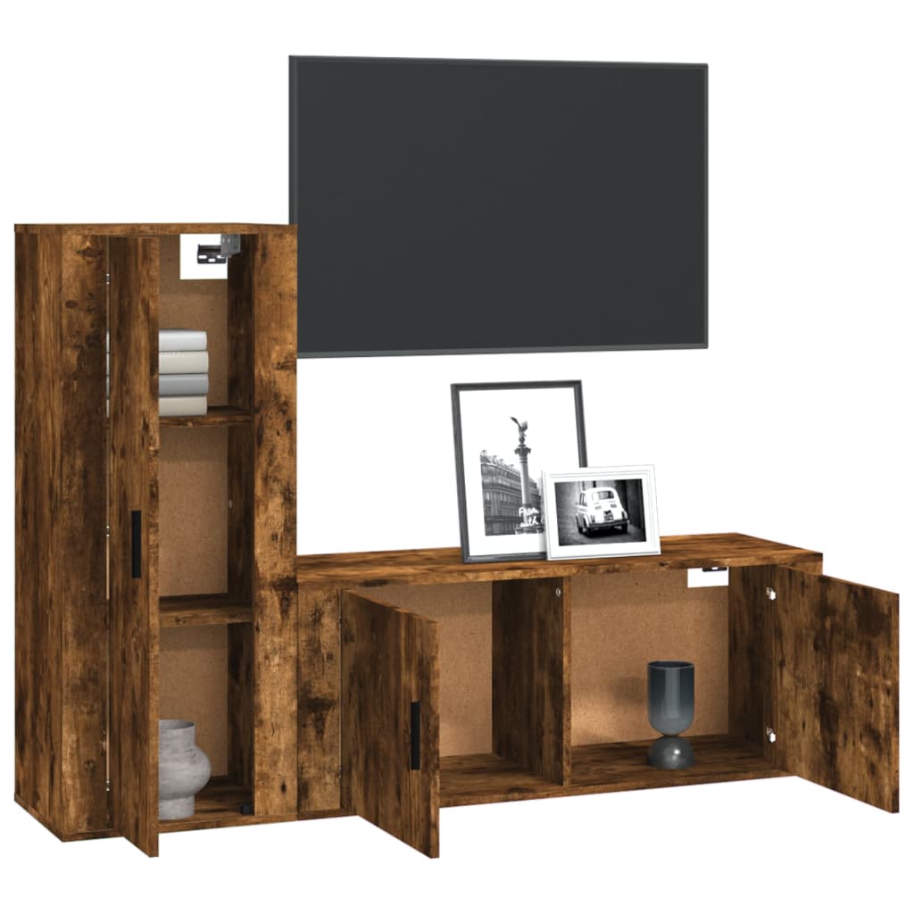 2-tlg. TV-Schrank-Set Weiß Holzwerkstoff