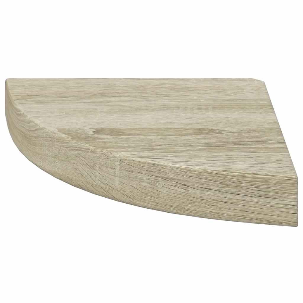 Schwebende Eckregale 2 Stk. Hochglanz-Weiß 25x25x3,8 cm MDF