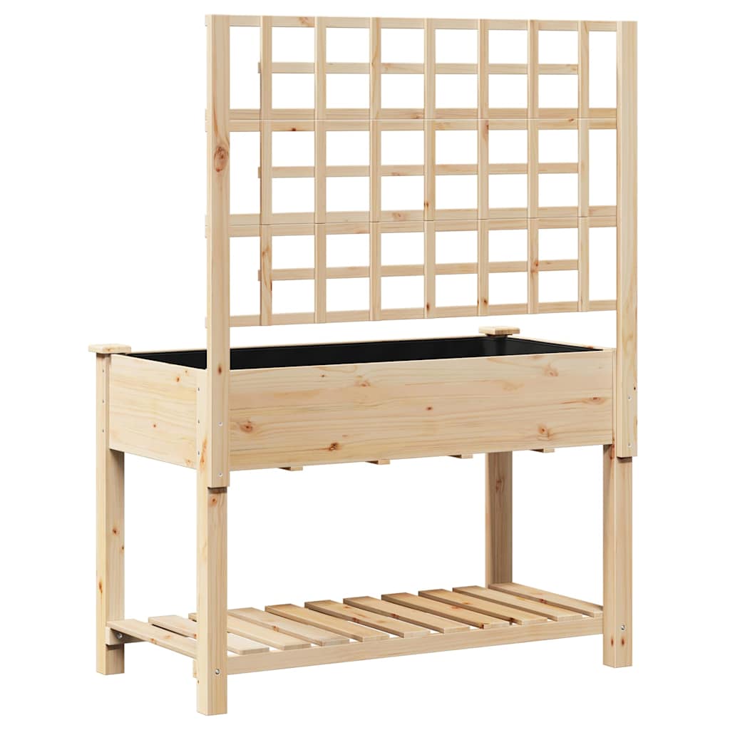 Garten-Pflanzgefäß Beige 71 x 38 x 152 cm Massivholz aus Fichte
