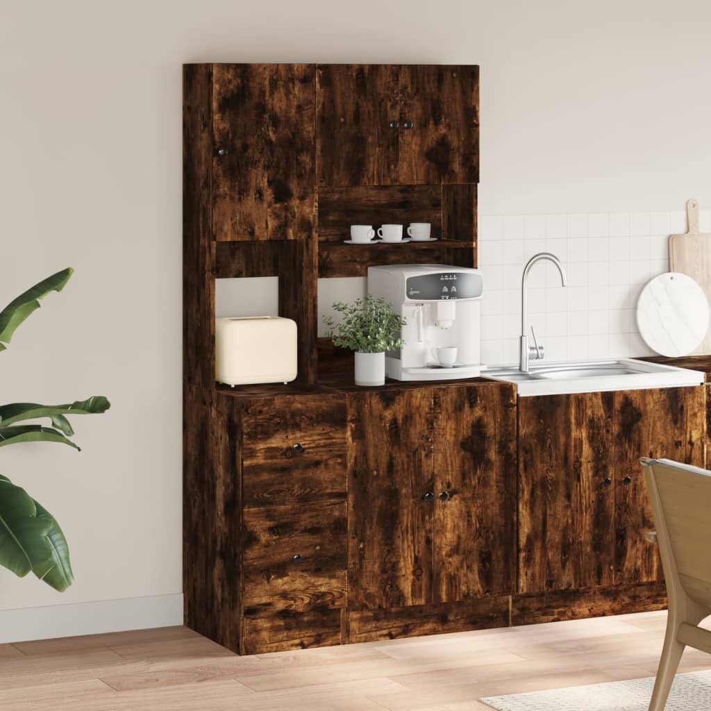 Küchenschrank Weiß 95x50x180 cm Holzwerkstoff